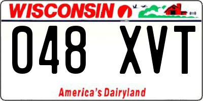WI license plate 048XVT