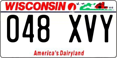 WI license plate 048XVY