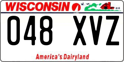 WI license plate 048XVZ