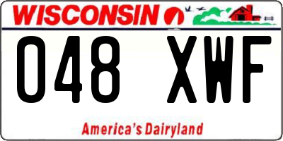 WI license plate 048XWF