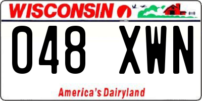 WI license plate 048XWN