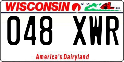WI license plate 048XWR
