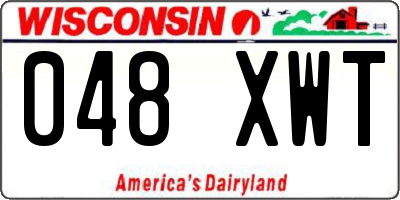 WI license plate 048XWT