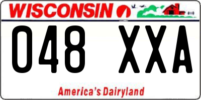WI license plate 048XXA