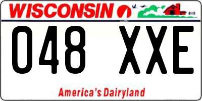 WI license plate 048XXE