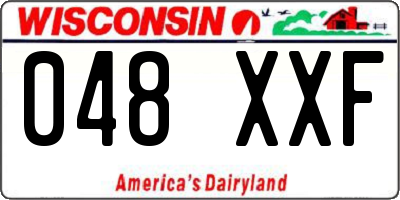 WI license plate 048XXF
