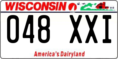 WI license plate 048XXI