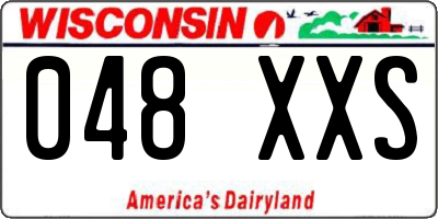 WI license plate 048XXS