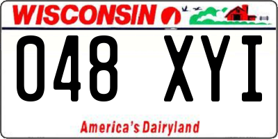 WI license plate 048XYI