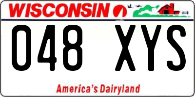 WI license plate 048XYS