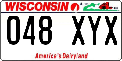 WI license plate 048XYX