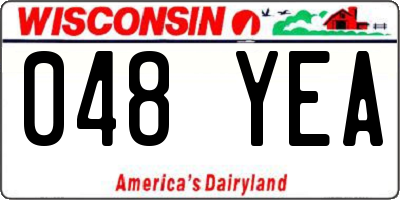 WI license plate 048YEA