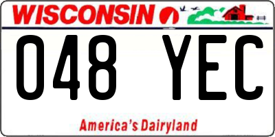 WI license plate 048YEC
