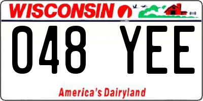 WI license plate 048YEE
