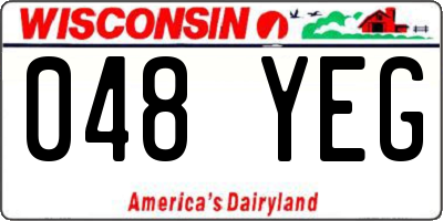 WI license plate 048YEG