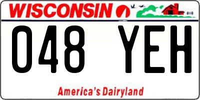 WI license plate 048YEH