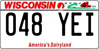 WI license plate 048YEI
