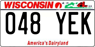 WI license plate 048YEK