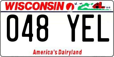 WI license plate 048YEL