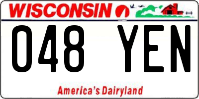 WI license plate 048YEN