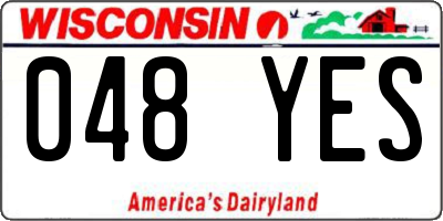 WI license plate 048YES