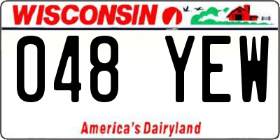 WI license plate 048YEW