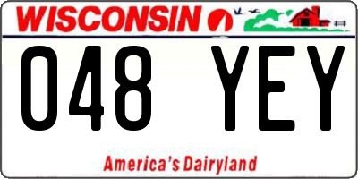 WI license plate 048YEY