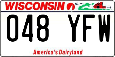 WI license plate 048YFW
