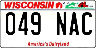 WI license plate 049NAC