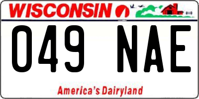 WI license plate 049NAE