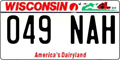 WI license plate 049NAH