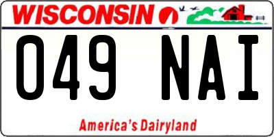 WI license plate 049NAI