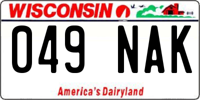 WI license plate 049NAK