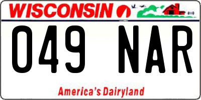 WI license plate 049NAR