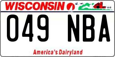 WI license plate 049NBA