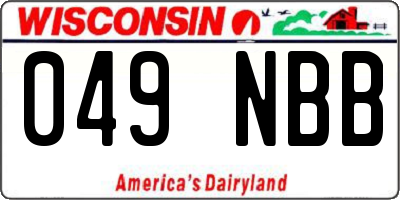 WI license plate 049NBB