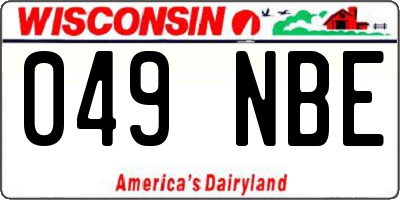 WI license plate 049NBE
