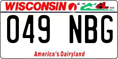 WI license plate 049NBG