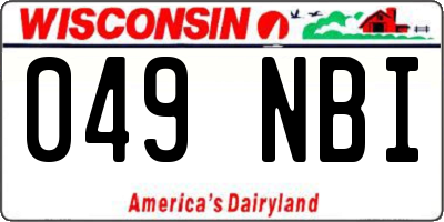 WI license plate 049NBI
