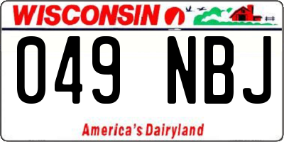 WI license plate 049NBJ