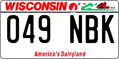 WI license plate 049NBK