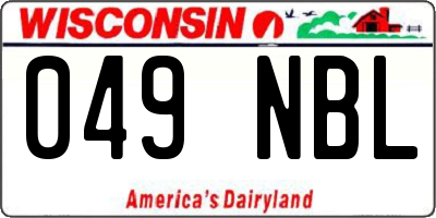 WI license plate 049NBL