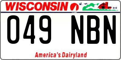 WI license plate 049NBN