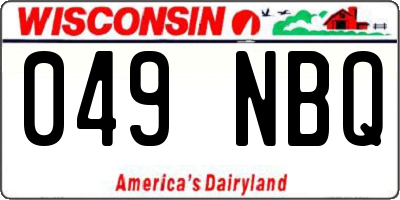 WI license plate 049NBQ