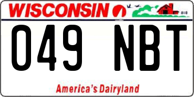 WI license plate 049NBT