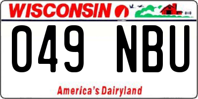 WI license plate 049NBU