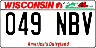 WI license plate 049NBV