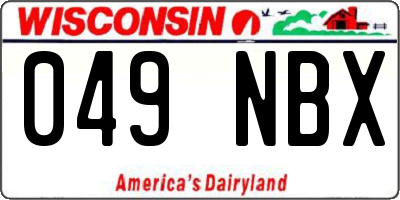 WI license plate 049NBX