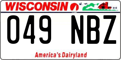 WI license plate 049NBZ