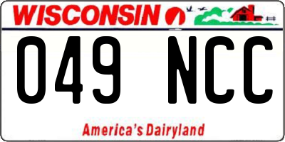 WI license plate 049NCC